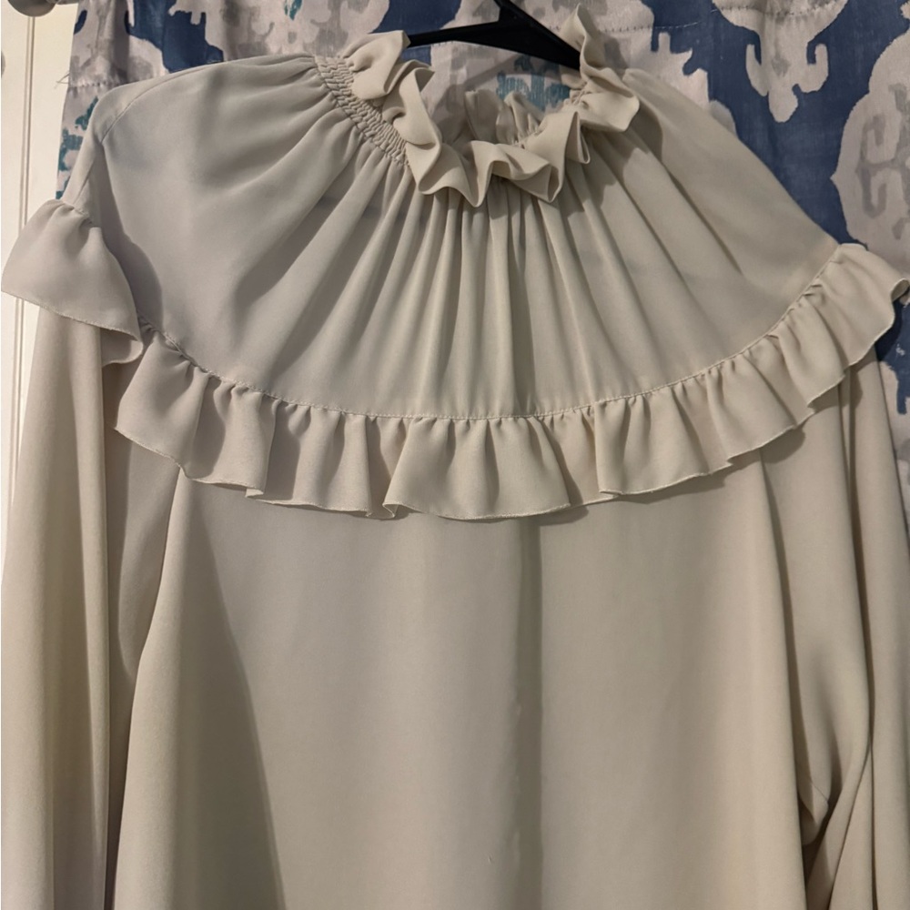 Cream Ruffled Blouse - Picture 2 of 5